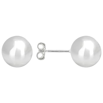 Polished Ball Stud Earrings In Sterling Silver 10mm