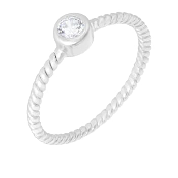 White Cultured Freshwater Pearl Rhodium Over Silver Ring