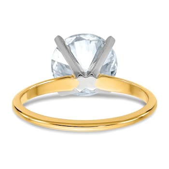 14K Yellow Gold With White Gold Accents 3 ct. D E F Pure Light Round
Moissanite Solitaire Ring
