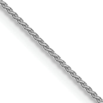 Rhodium Over 14k White Gold 0.85mm Solid Spiga 16 Inch Chain