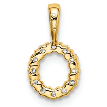 14K Yellow Gold Lab Grown Diamond Letter O Initial Pendant