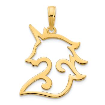 14k Yellow Gold Unicorn Pendant