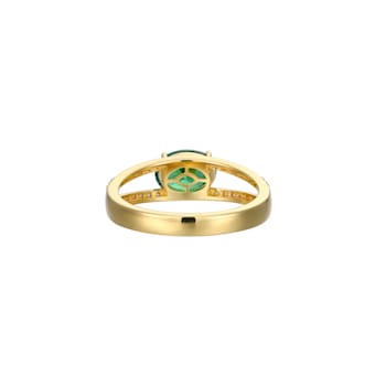 Green And White Cubic Zirconia 18K Gold Over Sterling Silver Ring 2.27ctw