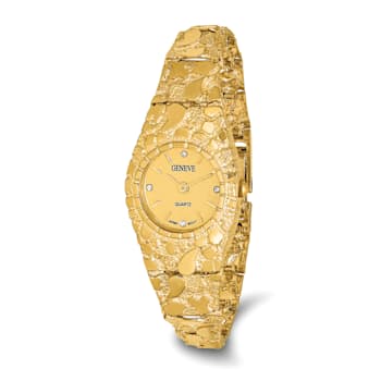 10k Yellow Gold Champagne 22mm Dial Nugget Watch