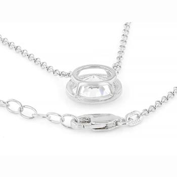 Bezel Set Oval CZ Necklace In Sterling Silver