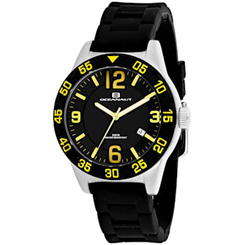 Oceanaut Women's Aqua One Black Dial, Black Silicone Strap Watch