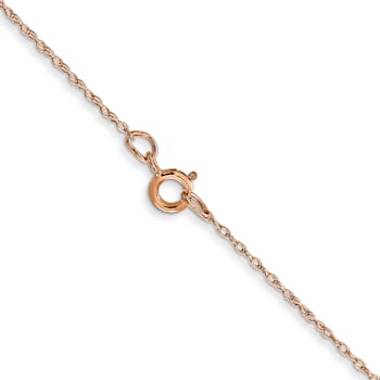 14k Rose Gold 0.5mm Solid Cable 13 Inch Chain