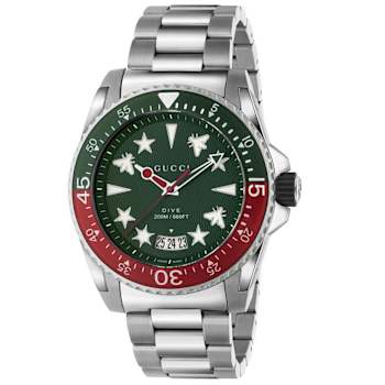 Gucci Men's Dive Green Dial, Stainless Steel Watch