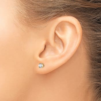14K Yellow Gold Certified Lab Grown Diamond 1/2ct. VS/SI GH+, 4-Prong Earrings