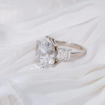 White Cubic Zirconia Platinum Over Sterling Silver Ring 10.92ctw