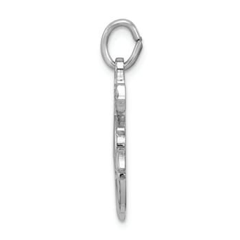 Rhodium Over Sterling Silver Mariner Cross Pendant