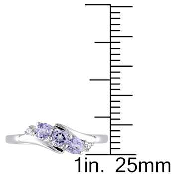 Tanzanite and Diamond 10K White Gold Ring 0.34ctw