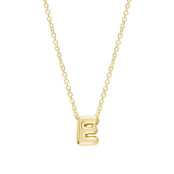 CZ Initial E Tennis Necklace And Pendant Set In 14K Gold Over Brass 4.05ctw