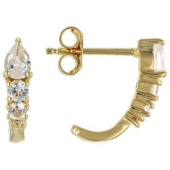 Black Spinel And Lab Sapphire Earring Set In 18K Gold Over Sterling
Silver 1.26ctw