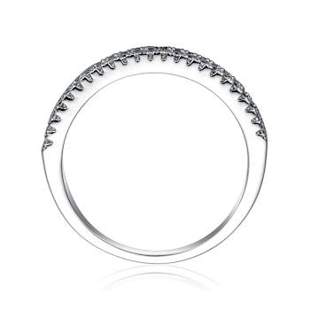 Sapphire Color CZ Channel-Set Band Ring In Sterling Silver