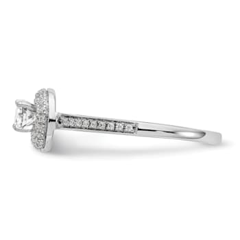 Rhodium Over 14K White Gold Lab Grown Diamond Complete Halo Engagement
Ring 0.405ctw