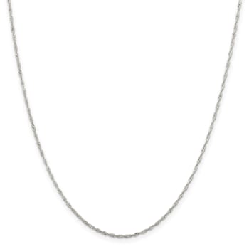Sterling Silver 1.4mm Singapore Chain Necklace