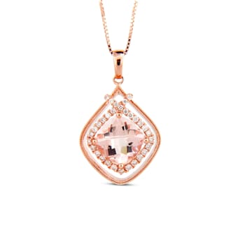 1.93ctw Morganite and Diamond Pendant in 14k Rose Gold