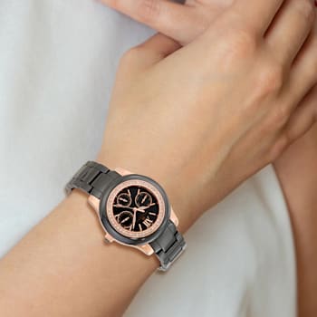 Ladies Charles Hubert Black Ceramic Multifunction 40mm Watch