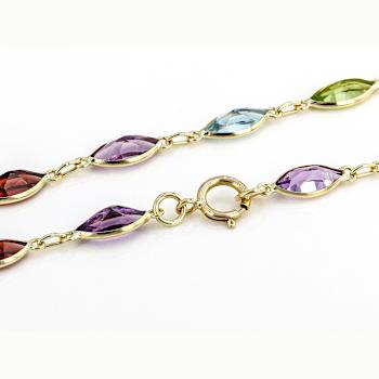Multi-Gem 14k Yellow Gold 18" Necklace 18.88ctw