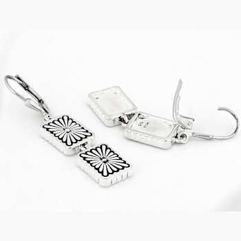 Sterling Silver Floral Dangle Earrings