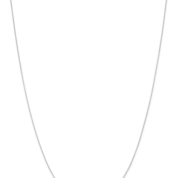 Rhodium Over 14k White Gold 0.4mm Cable 22 Inch Chain