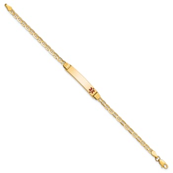 14k Yellow Gold Medical Mariner Link Child ID Bracelet