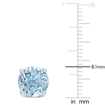 Sky Blue Topaz Stud Earrings In Sterling Silver 4.75ctw