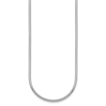 Rhodium Over Sterling Silver 1.6mm Snake 18 Inch Chain