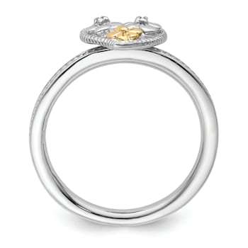 14K Yellow Gold Over Sterling Silver Stackable Expressions Diamond Heart
Ring 0.01ctw