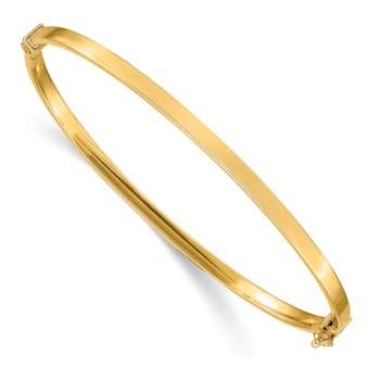 14K Yellow Gold Polished Hinged Bangle Bracelet