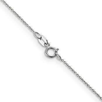 Rhodium Over 14k White Gold 0.75mm Solid Round Open Link Cable 24 Inch Chain