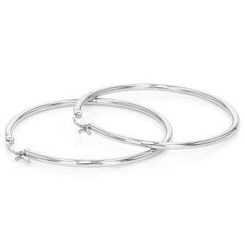 Bold Polished Hoop Earrings In Sterling Silver