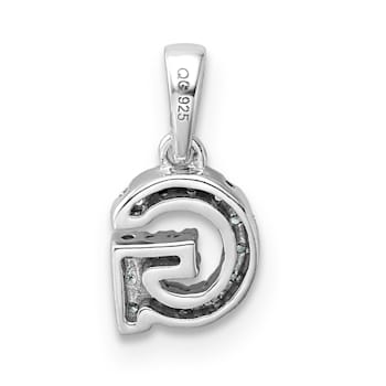 14K White Gold Diamond Letter G Initial with Bail Pendant