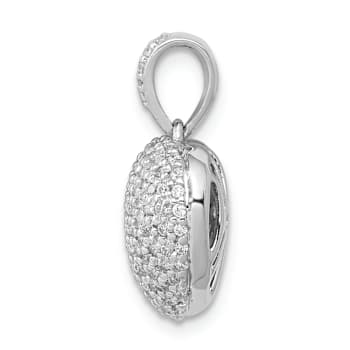 Rhodium Over 14k White Gold Diamond Heart Pendant