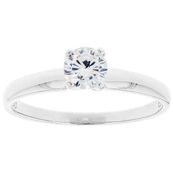 White Cubic Zirconia Rhodium Over Sterling Silver Promise Ring 0.81ctw