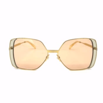 Gucci Gold Tone Frame / Orange Lens Sunglasses