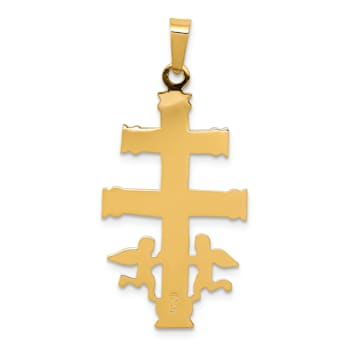 14K Yellow and White Gold Cara Vaca Crucifix Pendant