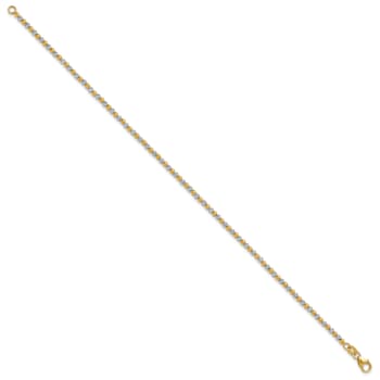 14K Two-tone Diamond-cut Beaded 7.5-inch Bracelet