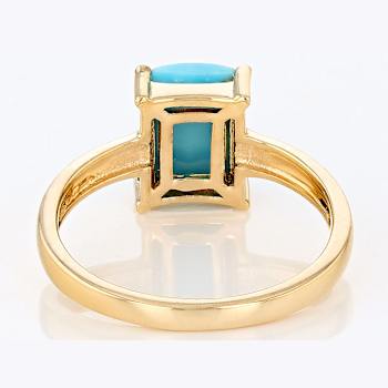 Sleeping Beauty Turquoise Ring In 18K Gold Over Sterling Silver
