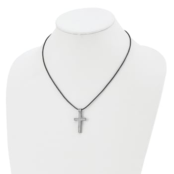 Men's Cross Pendant With Chain In Titanium