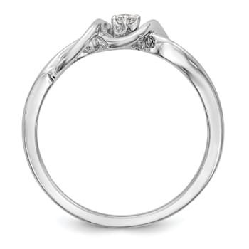 Rhodium Over 14K White Gold First Promise Diamond Promise/Engagement
Ring 0.04ctw