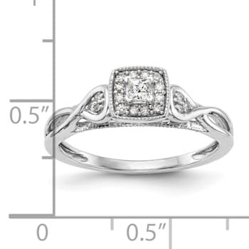 Rhodium Over 14K White Gold First Promise Diamond Promise/Engagement
Ring 0.20ctw