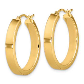 14k Yellow Gold 1/1" Polished Hoop Earrings