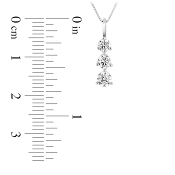 0.50ctw Diamond 3 Stone Pendant 14k White Gold
