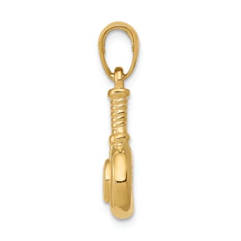14k Yellow Gold 3D Blow Dryer Pendant