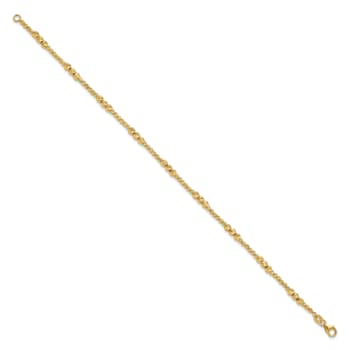 14K Yellow Gold Diamond-cut Beaded 7.5-inch Bracelet
