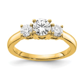 14K Yellow Gold Lab Grown Diamond SI1/SI2, G H I, 3-Stone Engagement Ring