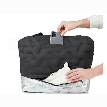 GO Dash Dot Go 2 Tote Handbag in Silver and Black