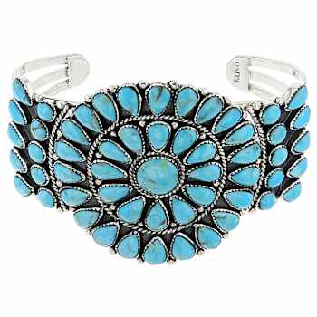 Kingman Turquoise Cuff Bracelet In Sterling Silver